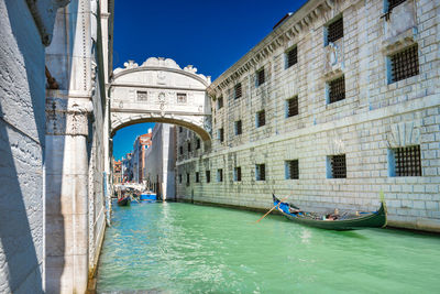 View of canal in city