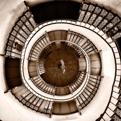 Directly below shot of spiral staircase