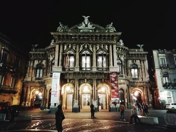 View of illuminated building at night