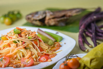 Close-up of salad in plate