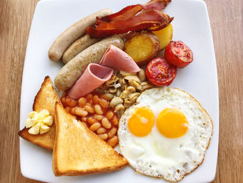 Close-up of food in plate on table