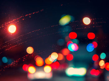 Defocused image of illuminated lights