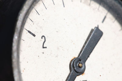 High angle view of clock on wall
