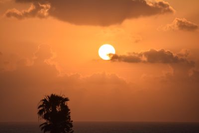 Scenic view of sea at sunset