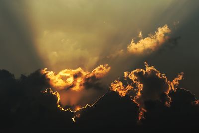 Low angle view of sky during sunset