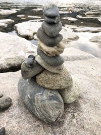 Stack of stones on beach