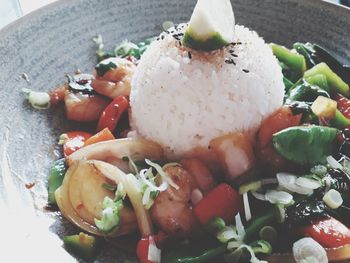 Close-up of vegetables in plate