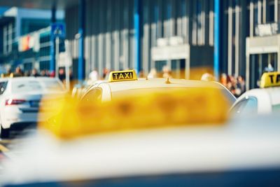 Close-up of yellow car