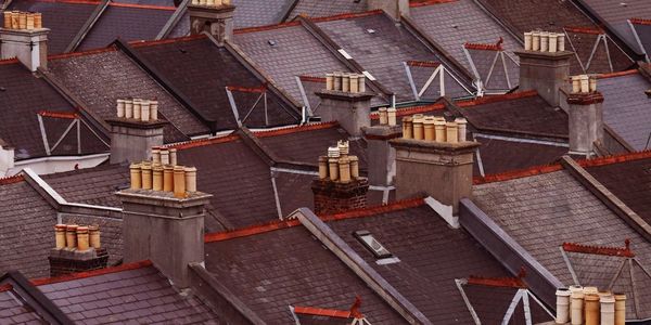 Aerial view of rooftops