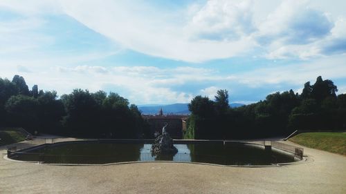 View of fountain in park