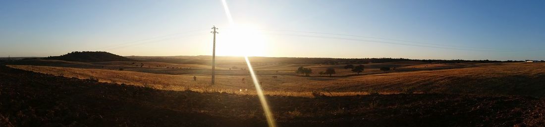 Scenic view of landscape at sunset
