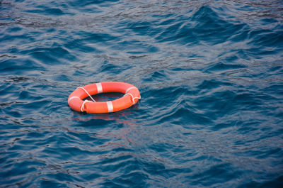 Boat floating on sea