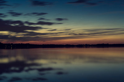 Scenic view of sea at sunset