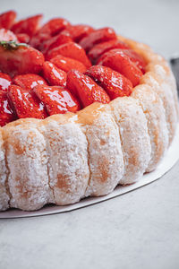 Close-up of dessert in plate on table