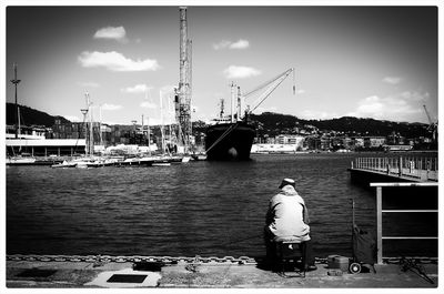 Boats in harbor