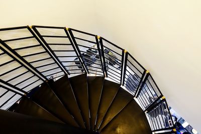 Low angle view of spiral stairs