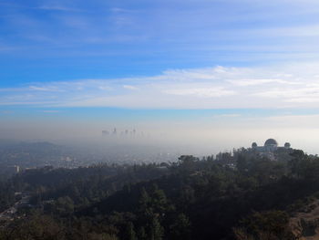 High angle view of cityscape against sky