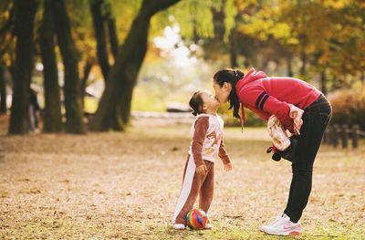 Girl playing in playground