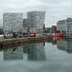 Reflection of buildings in water