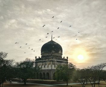 Low angle view of temple against sky