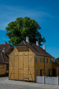 Historical buildings in roskilde town, denmark