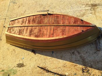 Close-up of abandoned boat