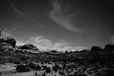 Scenic view of landscape against cloudy sky