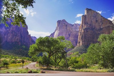 Scenic view of rocky mountains