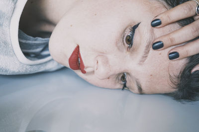 Close-up portrait of a young woman