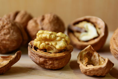 Close-up of food on table