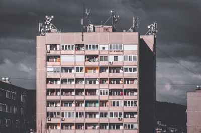 Low angle view of buildings against sky