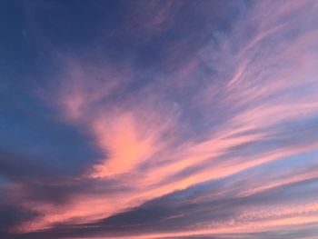 Low angle view of sky at sunset