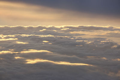 Low angle view of clouds in sky during sunset