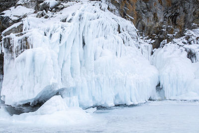 Panoramic view of frozen lake