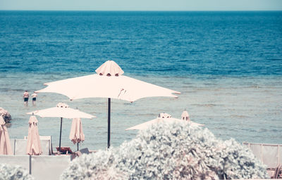 Panoramic view of beach and sea against sky