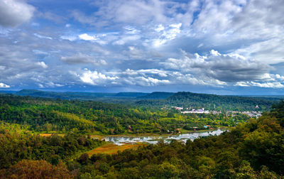 Peaceful forest and mountains over chong mek checkpoint terminal