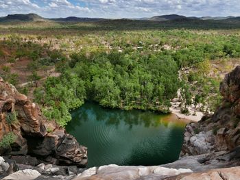 View of river passing through landscape