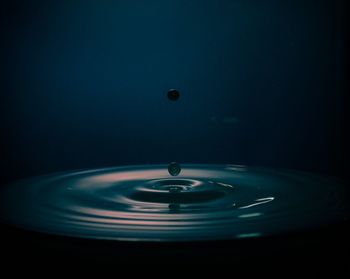 Close-up of water drop against black background