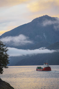 Public ferry in the los lagos region in patagonia