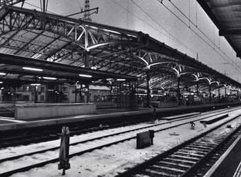 Train on railroad station platform