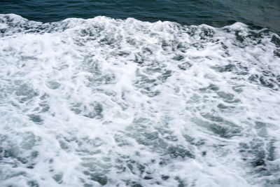 High angle view of waves in sea