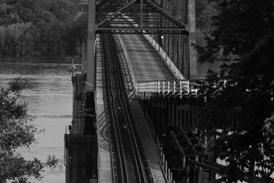 High angle view of bridge over river