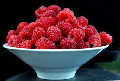 Close-up of strawberries in bowl