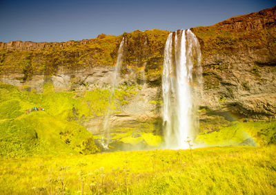 Scenic view of waterfall