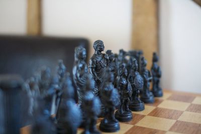 View of chess pieces