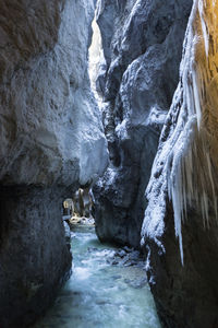 Partnachklamm in garmisch-partenkirchen, bavaria, germany, in wintertime