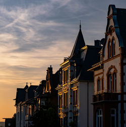 Low angle view of church against sky during sunset