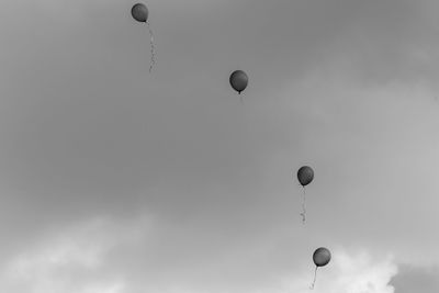 Low angle view of hot air balloon against sky