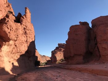 Rock formations against blue sky