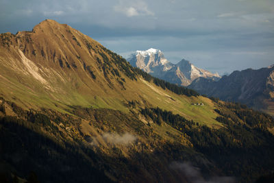 Scenic view of mountains against sky